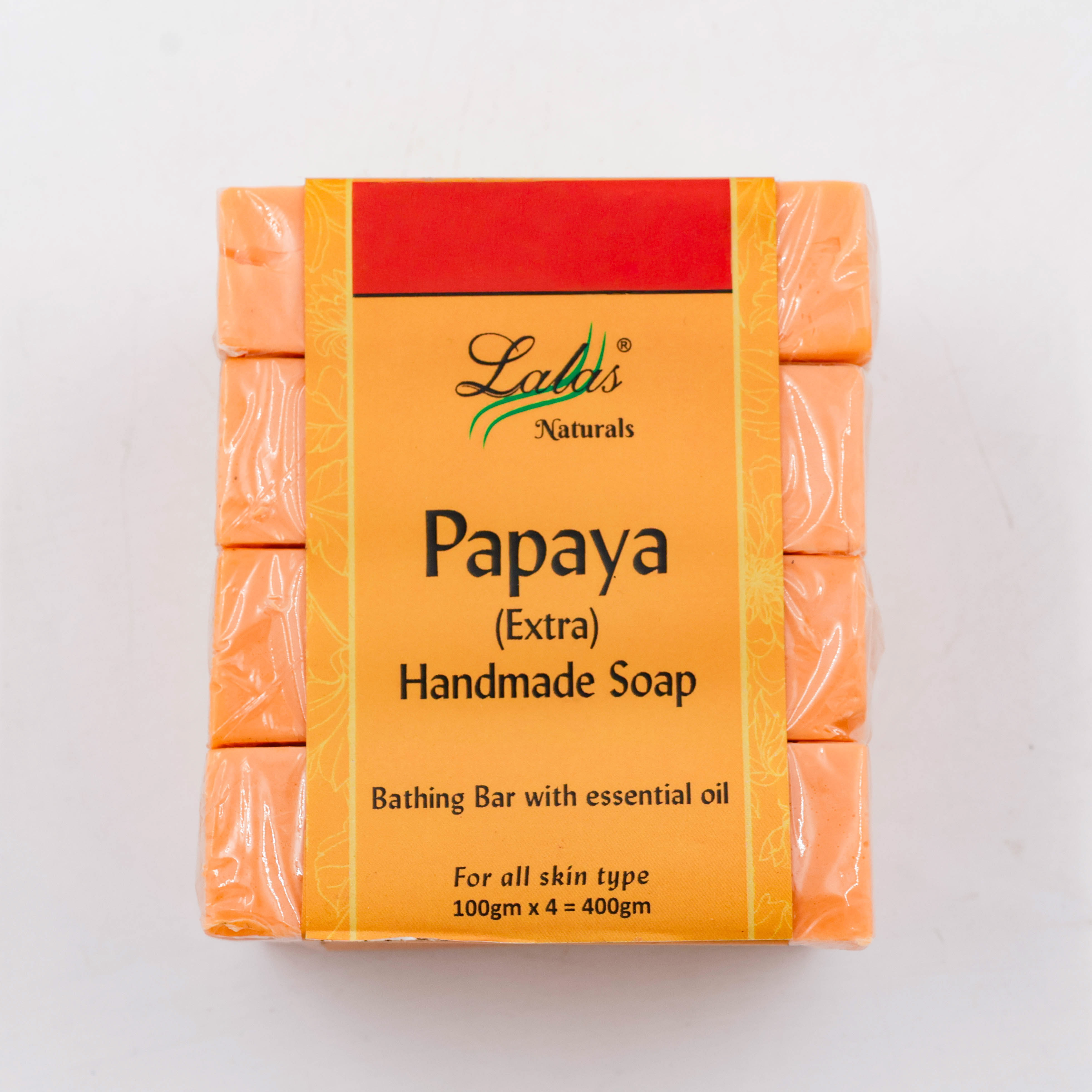 Lalas Soap Handmade Papaya 4PC 400 g